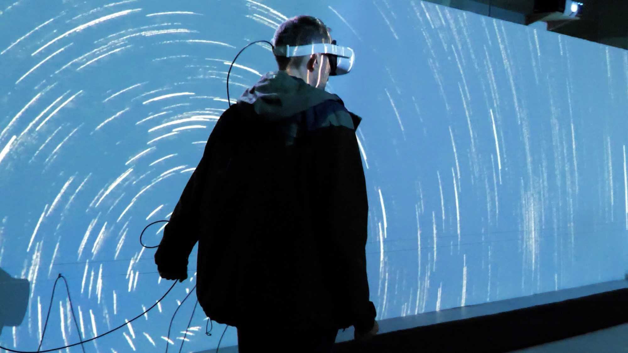 Installationsfoto af VR-udstillingen 'Psychoplankton' på Viborg Kunsthal