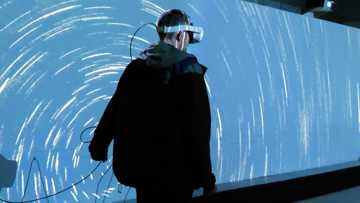 Installationsfoto af VR-udstillingen 'Psychoplankton' på Viborg Kunsthal