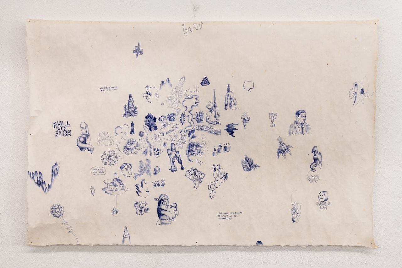 Installationsfoto af udstillingen Enredado på Viborg Kunsthal