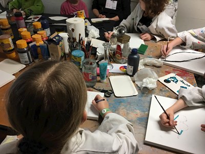 Kreativ workshop med elever fra grundskolen